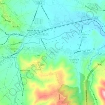 Mappa topografica Sassa, altitudine, rilievo