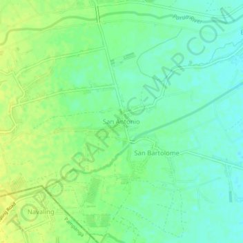 Mappa topografica San Antonio, altitudine, rilievo