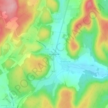 Mappa topografica Maison Neuve, altitudine, rilievo