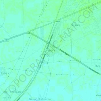 Mappa topografica Pasiana, altitudine, rilievo