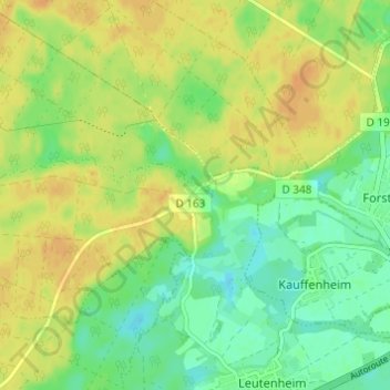 Mappa topografica Koenigsbruck, altitudine, rilievo