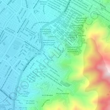 Mappa topografica 55E, altitudine, rilievo