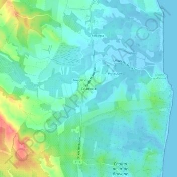 Mappa topografica Casamozza, altitudine, rilievo