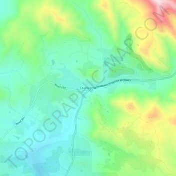 Mappa topografica Coarsegold, altitudine, rilievo