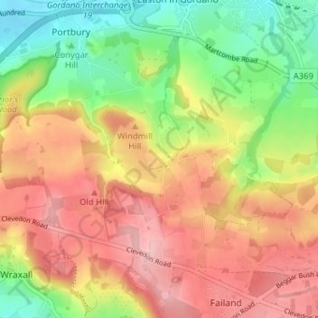 Mappa topografica Lower Failand, altitudine, rilievo