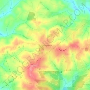 Mappa topografica Burris Crossroads, altitudine, rilievo