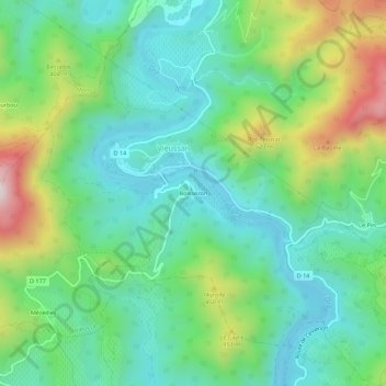 Mappa topografica Boissezon, altitudine, rilievo