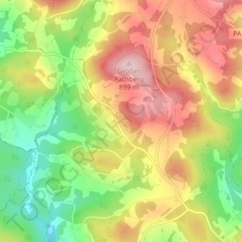 Mappa topografica Kleinrathberg, altitudine, rilievo