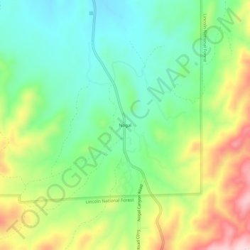 Mappa topografica Nogal, altitudine, rilievo