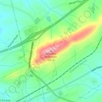 Mappa topografica Whitaker Mountain, altitudine, rilievo