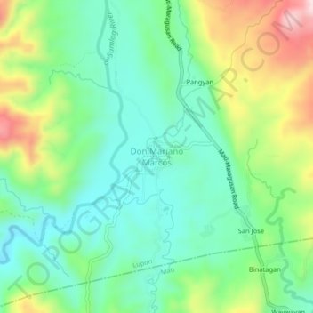 Mappa topografica Don Mariano Marcos, altitudine, rilievo