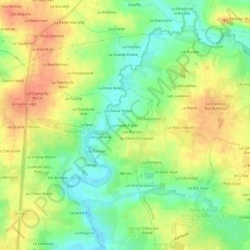 Mappa topografica La Haute Piglais, altitudine, rilievo