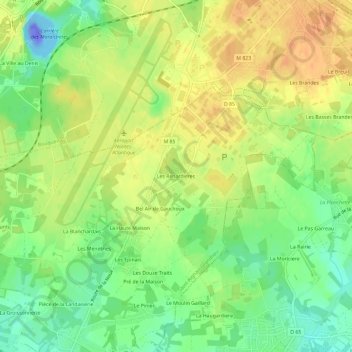 Mappa topografica Les Renardieres, altitudine, rilievo