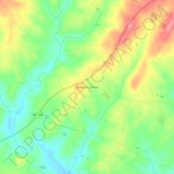 Mappa topografica Pumpkin Center, altitudine, rilievo