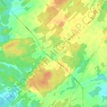 Mappa topografica Elgin, altitudine, rilievo
