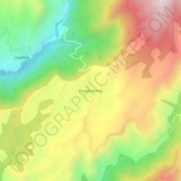 Mappa topografica Impahanong, altitudine, rilievo