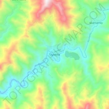 Mappa topografica Tayoltita, altitudine, rilievo