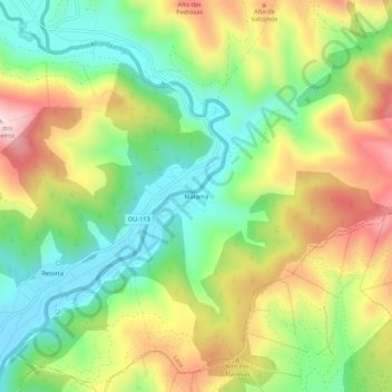 Mappa topografica Matamá, altitudine, rilievo