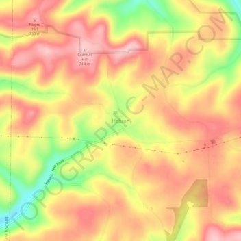 Mappa topografica Hebron, altitudine, rilievo