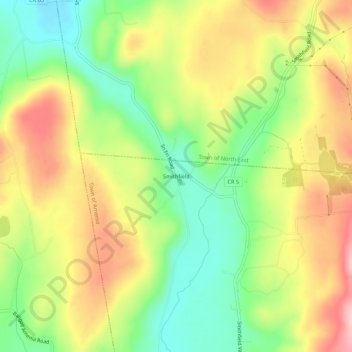 Mappa topografica Smithfield, altitudine, rilievo