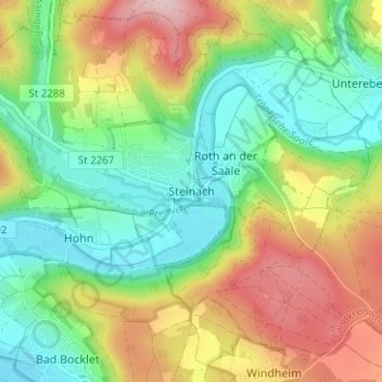 Mappa topografica Steinach, altitudine, rilievo