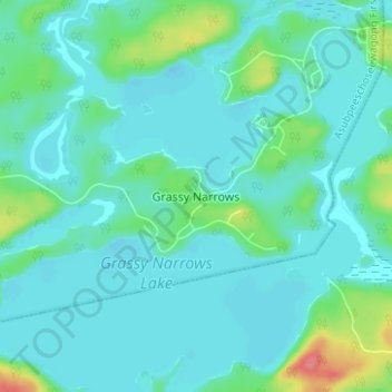 Mappa topografica Grassy Narrows, altitudine, rilievo
