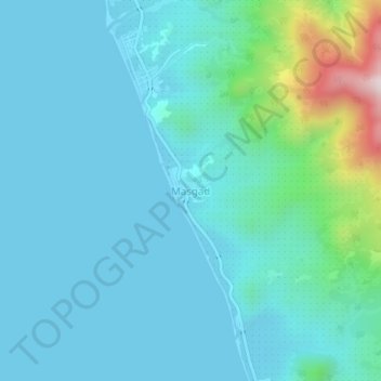 Mappa topografica Masgad, altitudine, rilievo