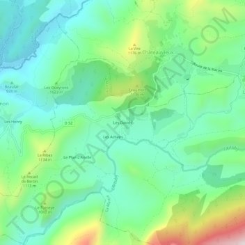 Mappa topografica Les Davids, altitudine, rilievo
