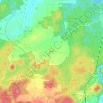 Mappa topografica Hausen, altitudine, rilievo