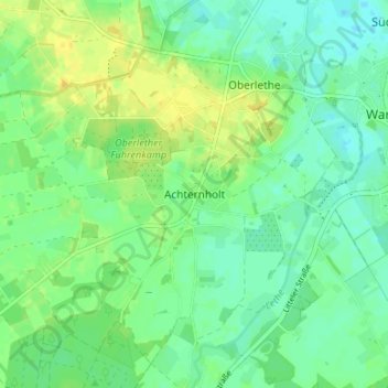 Mappa topografica Achternholt, altitudine, rilievo
