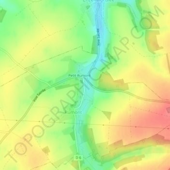 Mappa topografica Saint-Hypolite, altitudine, rilievo
