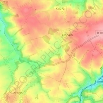 Mappa topografica Canitz, altitudine, rilievo