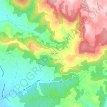 Mappa topografica Gissac Bas, altitudine, rilievo