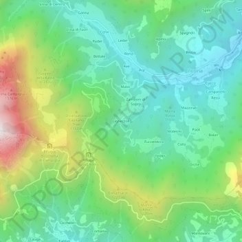 Mappa topografica Lighezzoli, altitudine, rilievo