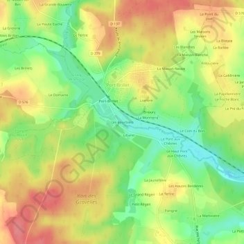 Mappa topografica Les Bourbiers, altitudine, rilievo
