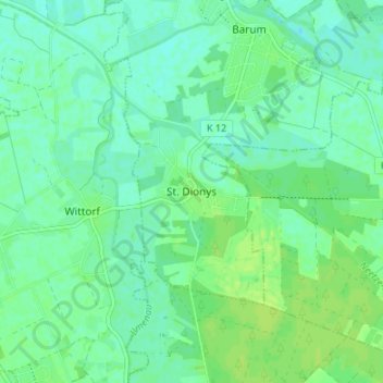 Mappa topografica St. Dionys, altitudine, rilievo
