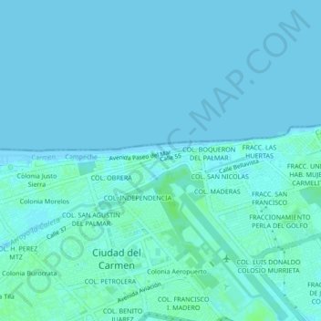 Mappa topografica COL. SAN CARLOS, altitudine, rilievo