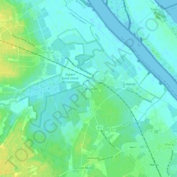 Mappa topografica Clos de Gassion, altitudine, rilievo