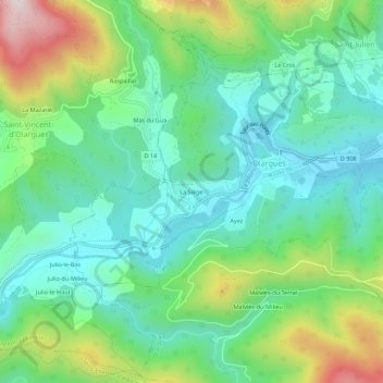 Mappa topografica La Siège, altitudine, rilievo