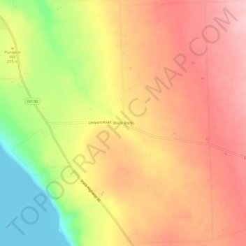 Mappa topografica Black Rock, altitudine, rilievo