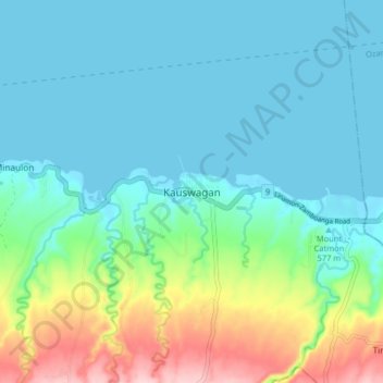 Mappa topografica Kauswagan, altitudine, rilievo