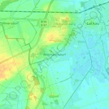 Mappa topografica Wittmannsdorf, altitudine, rilievo