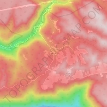 Mappa topografica Backus, altitudine, rilievo