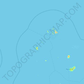 Mappa topografica Amanpulo, altitudine, rilievo
