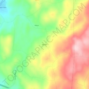 Mappa topografica Rayville, altitudine, rilievo