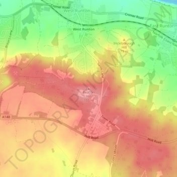 Mappa topografica Beacon Hill, altitudine, rilievo