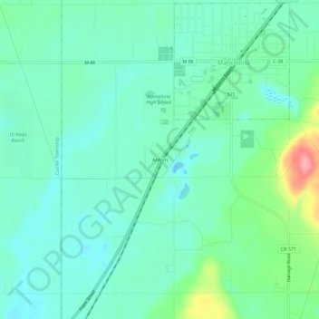 Mappa topografica Antrim, altitudine, rilievo