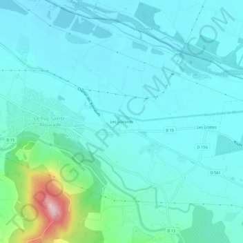 Mappa topografica Les Goirands, altitudine, rilievo