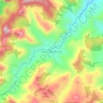Mappa topografica Maria Mendonça, altitudine, rilievo