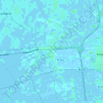 Mappa topografica Rodenkircherwurp, altitudine, rilievo
